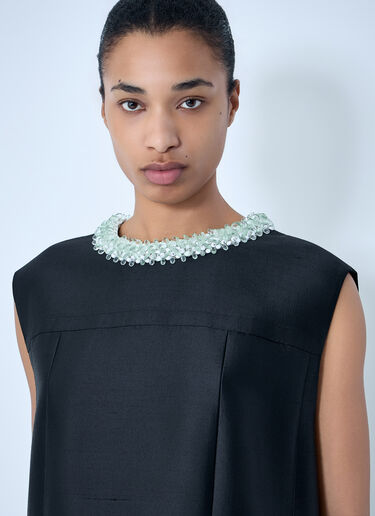 Prada Embellished Neckline Sleeveless Dress Black pra0264018