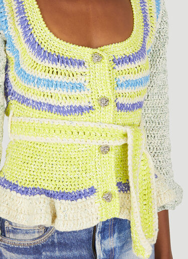 GANNI Crochet Cardigan Green gan0248001