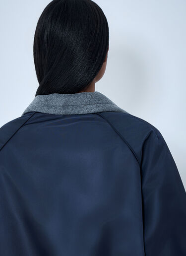 Miu Miu Technical Gazar And Fleece Bomber Jacket Blue miu0263007