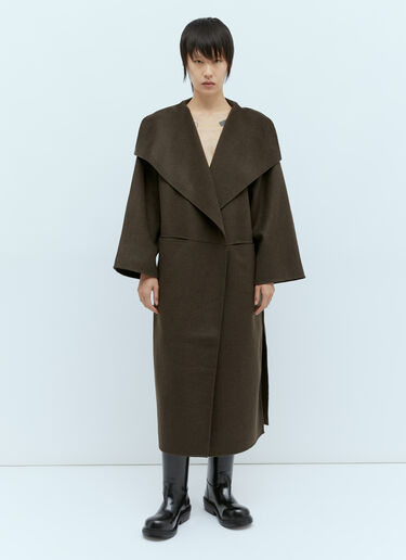 TOTEME Signature Wool Cashmere Coat Brown tot0254017