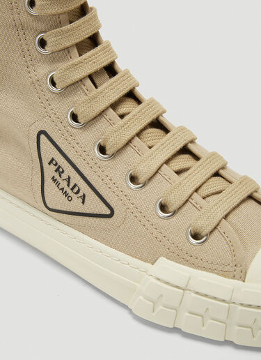 Prada High-Top Sneakers Beige pra0243040