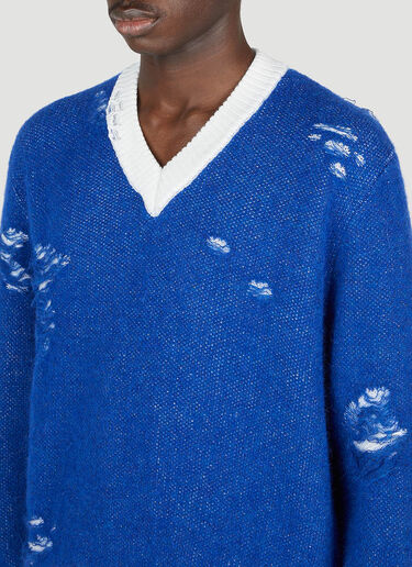 Escudo Distressed Sweater Liberal Youth Ministry Escudo Distressed Sweater Blue lym0152007