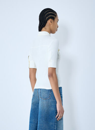 Chloé Logo Motif Polo Top White chl0259014