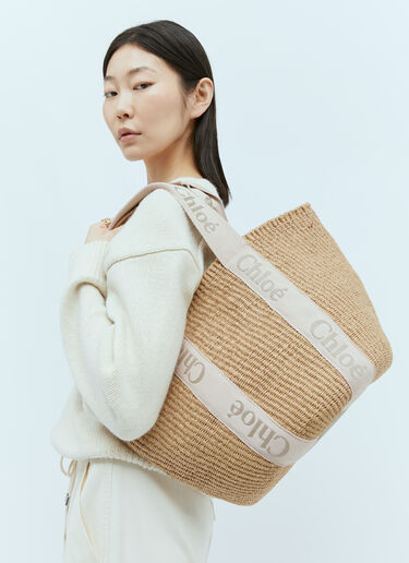 Chloé 大号 Woody 篮子 米色 chl0255059