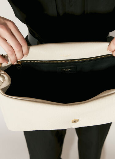 Saint Laurent Large Calypso Shoulder Bag Cream sla0256026