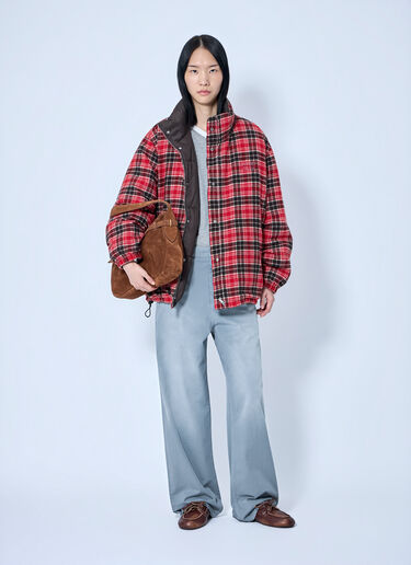 Miu Miu Padded Jacket with High Collar Brown miu0264223