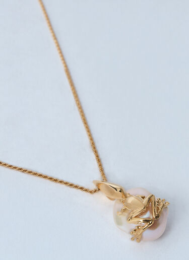 Bottega Veneta Rana Pearl Necklace Gold bov0260035