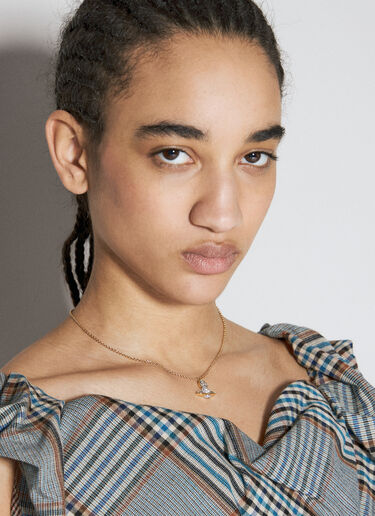 Vivienne Westwood Brighton 浅浮雕吊坠项链  金色 vvw0254053