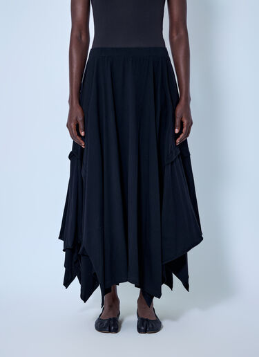 LN-CC® - Yohji Yamamoto: Draped Skirt A - Black Yohji Yamamoto Draped Skirt A Black yoy0263022