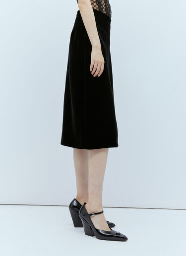 Gucci Velvet A-Line Skirt Black guc0253265