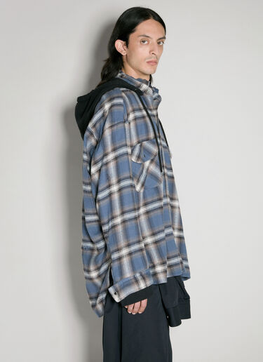 스웨트 후드 체크 셔츠  Maison Mihara Yasuhiro 스웨트 후드 체크 셔츠  블루 mmy0156015