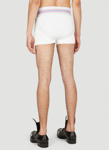 Walter Van Beirendonck ロゴパッチ ジョックショーツ ホワイト wlt0152007