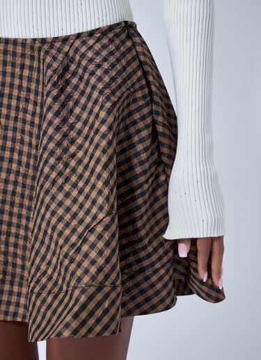 GANNI Check Mini Skirt Brown gan0263016