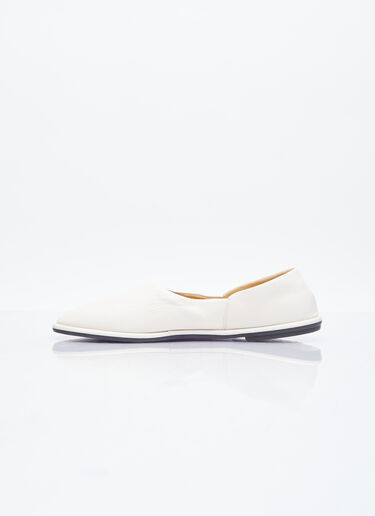 The Row Leather Canal Flats Beige row0253058