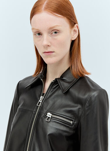 Sportmax Nappa Leather Jacket Black spx0255007