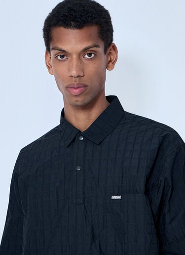 Metalwood Textured Cotton Overshirt Black met0164011