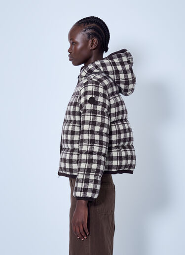 LN-CC® - Moncler: Abstraction Hooded Wool Blend Short Down Jacket - Brown Moncler Abstraction Hooded Wool Blend Short Down Jacket Brown mon0266035