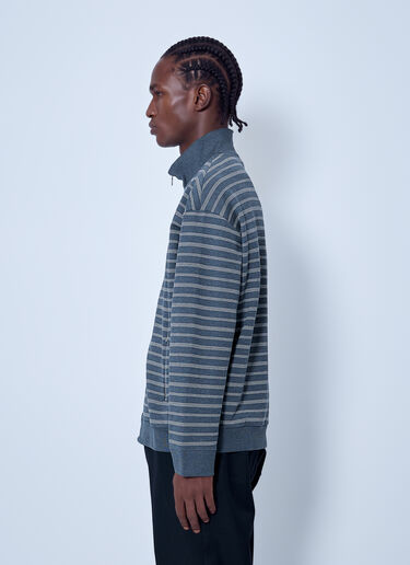 LN-CC® - Miu Miu: Striped Cotton Fleece Jacket - Grey Miu Miu Striped Cotton Fleece Jacket Grey miu0366011