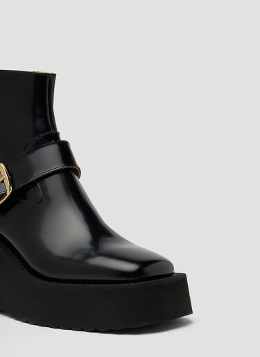 Buckled Wedge Ankle Boots MM6 Maison Margiela Buckled Wedge Ankle Boots Black mmm0247023