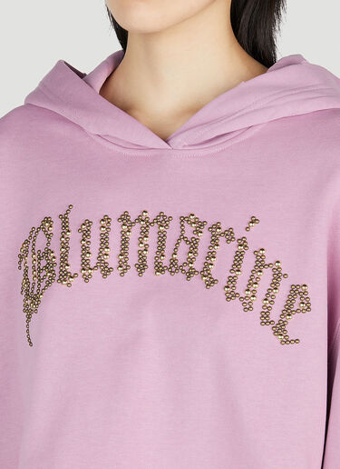 Blumarine Embellished Logo Hooded Sweatshirt Lilac blm0252037