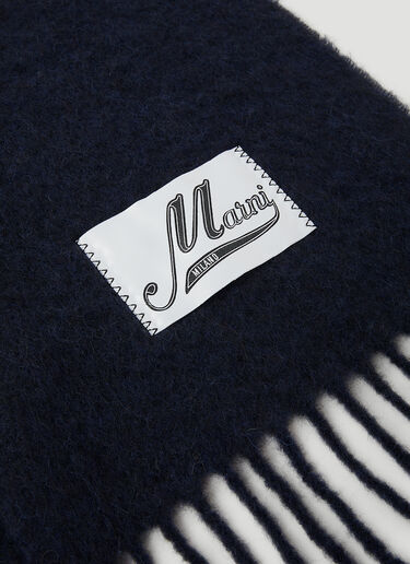 Marni Logo Patch Scarf Navy mni0151035