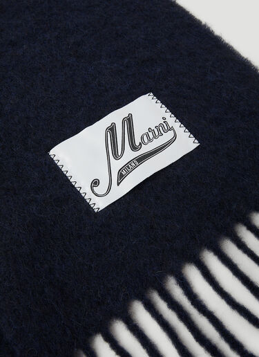 Marni Logo 贴饰围巾 藏蓝色 mni0151035
