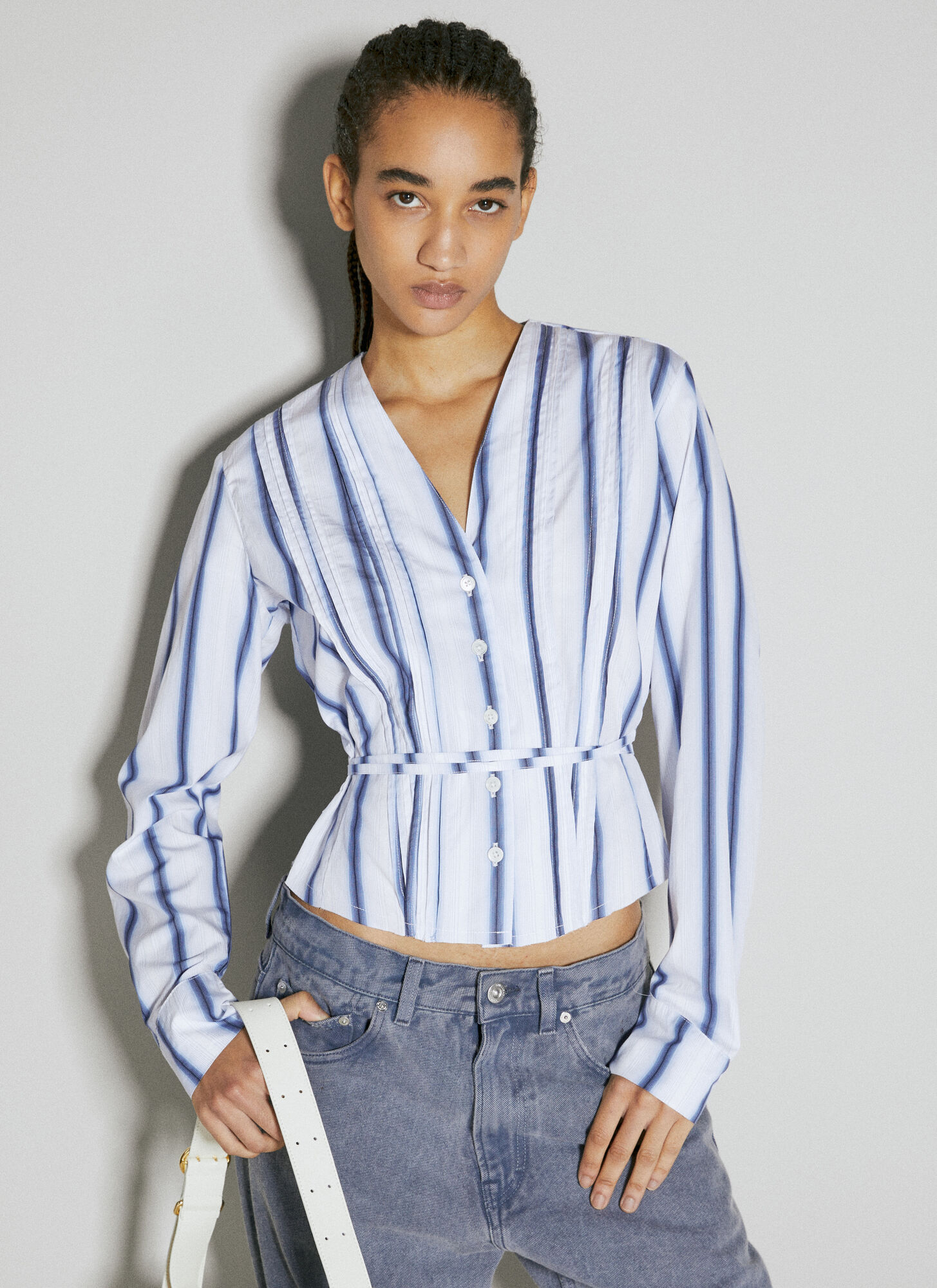 Shop Our Legacy Pleated Blouse In Blue