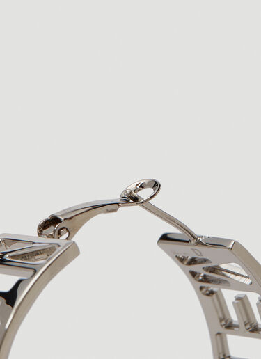 VETEMENTS Logo Hoop Earrings Silver vet0250023
