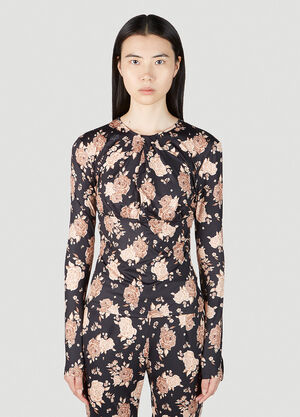 Rokh Floral Jersey Top Black rok0251001