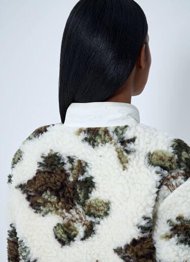 Moncler Textured Zip-Up Jacket White mon0262040