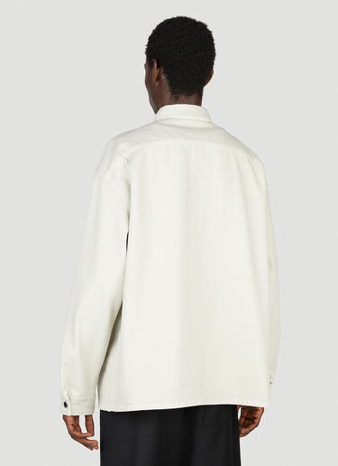 Prada Camicie Logo Plaque Shirt Beige pra0153012