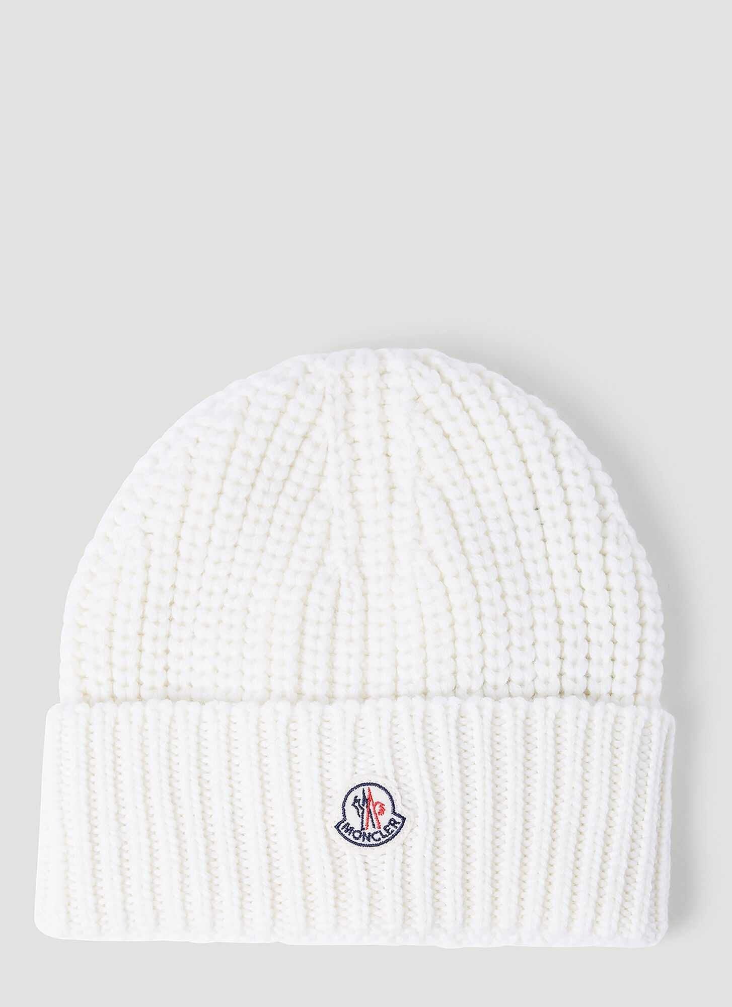 Shop Moncler Wool Beanie Hat In White