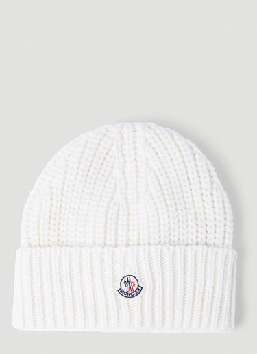 Moncler ウールニットビーニーハット ホワイト mon0254033