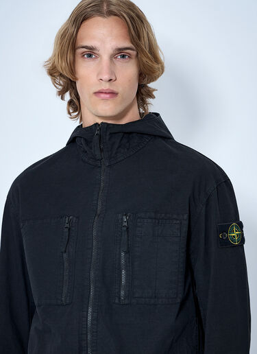 LN-CC® - Stone Island: Hooded Utility Jacket - Black Stone Island Hooded Utility Jacket Black sto0165002