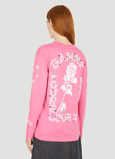 Layered Long Sleeve T-Shirt GANNI Layered Long Sleeve T-Shirt Pink gan0251019