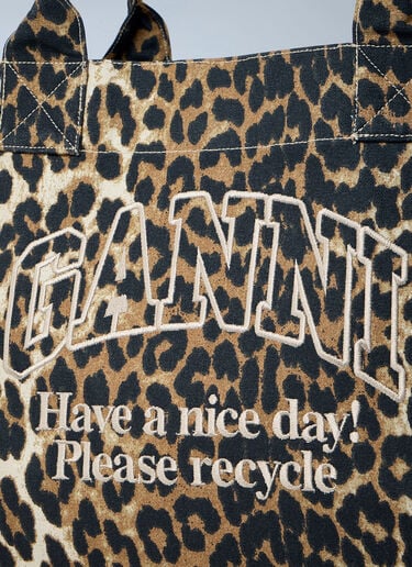 GANNI Large Easy Shopper Tote Bag Brown gan0263048