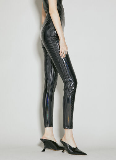 Mugler Glossy Embossed Leggings Black mug0254021
