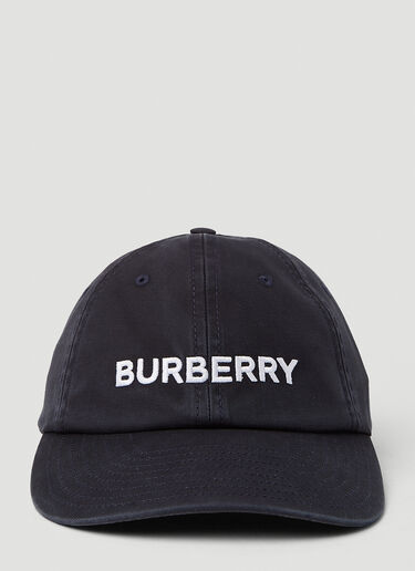 Burberry 디스트레스트 로고 자수 베이스볼 캡 네이비 bur0251096