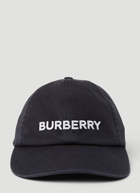 Burberry Distressed Logo Embrodiery Baseball Cap Black bur0349008