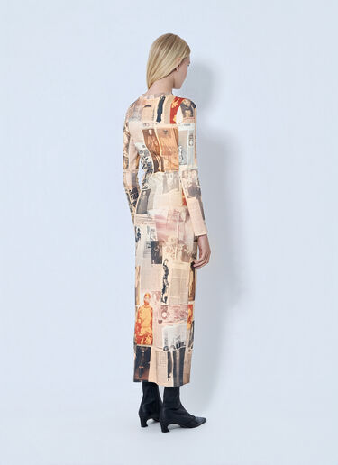 Jean Paul Gaultier Journal Printed Long Dress Beige jpg0264003