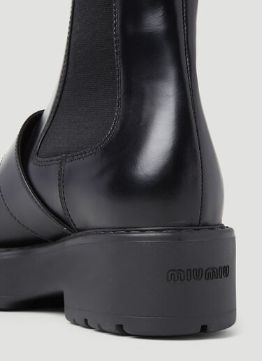 Logo Buckle Boots Miu Miu Logo Buckle Boots Black miu0252065