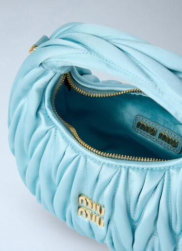 Miu Miu Wander Matelassé Satin Mini Bag Light Blue miu0264203