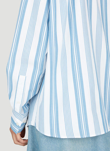 Acne Studios 方脸贴饰条纹衬衫 白色 acn0253013
