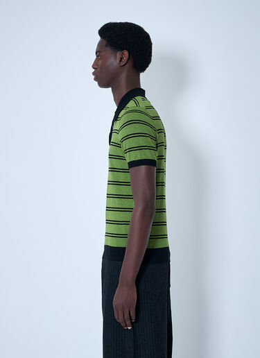 Prada Stripe Logo Motif Polo Shirt Black pra0160010