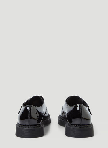 Saint Laurent Buckle Leather Shoes Black sla0245159