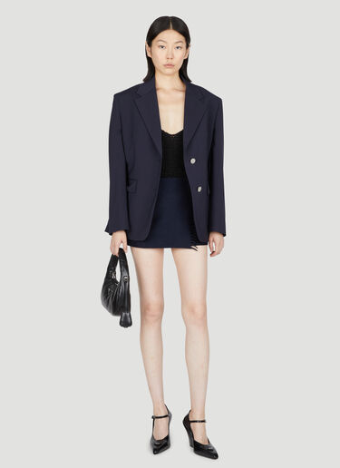 Prada Cashmere Mini Skirt Navy pra0254009