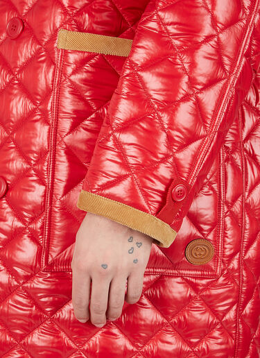 Gucci Double-Breasted Quilted Coat Red guc0152057