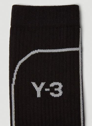 Y-3 ロゴインターシャソックス ブラック yyy0349028