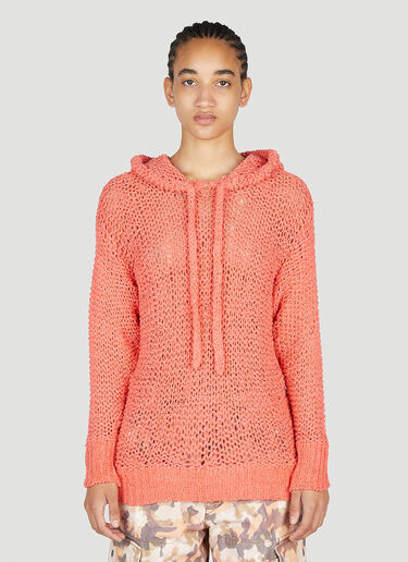 Isabel Marant Étoile Idony Open Knit Hooded Sweater Orange ibe0251013