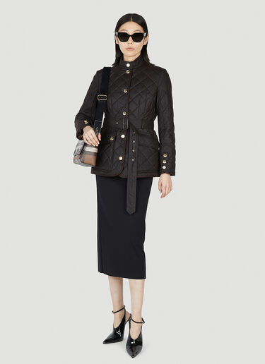 Burberry Belted Quilted Jacket Black bur0251003